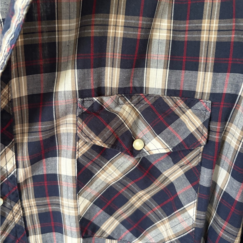 New Frontier Navy, White & Red Plaid Button-Down Shirt - Picture 2 of 4